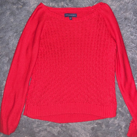 Aeropostale Red Knit Sweater 😍❤️ - Picture 2 of 5